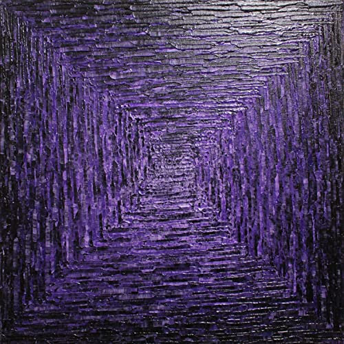 Tableau au couteau : Dégradé carré violet (50 x 50 cm)