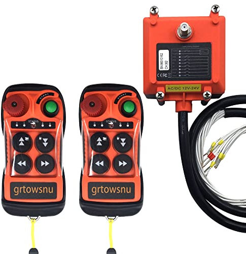 12V 24V Drahtlose Kran Fernbedienung für Brückenkran Industrielle Elektrohebezeug Winde Kippanhänger 4 Kanal Tasten Funk 2 Sendern und 1 Empfänger