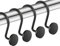 CHICTIE Black Shower Curtain Hooks, 12 Pieces, Metal, Shower Curtain Rings, Modern Decorative Design