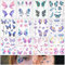 BETESSIN 12 Temporäre Tattoos Schmetterling Glitzer Tattoo Gesicht Körper Aufkleber Wassertransfer Engelsflügel Tattoos Wasserdicht Sticker für Musikfestival Ball Party Cosplay