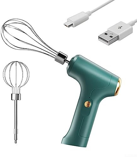Batteur électrique manuel de cuisine en acier inoxydable vert, 24,6 x 16 cm, convient pour les ustensiles de cuisine