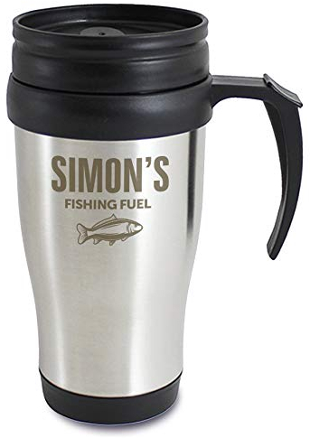 Personalised Fishing Travel Mug Coffee Cup 400ml Thermal Coffee Travel Mug Gifts Dad