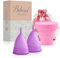 Bibrad Menstruationstasse - 2 Menstruationstassen der Größen L, Sterilisator und Baumwolltragetasche - 100% weiches medizinisches Silikon, waschbar und wiederverwendbar
