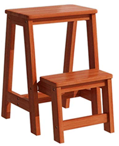 Klappbare tragbare Leiter Tritthocker Klappleiter - Kleine Holzleiter 2-stöckiger Klapphocker - Klapphocker Tragbare Leiter - Treppenstuhl,B