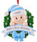 witfox Personalisierte Weihnachtsanhänger mit Name Baby's erste Weihnachten - 2024 Kunstharz-Weihnachtsbaumschmuck Personalisierte Weihnachtskugeln Geschenke für Babys Söhne Enkel Blumenkranz