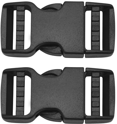 Pack De 2 Boucles Pour Sangle De 20 Mm De Large, En Noir, Boucles à DéClenchement Double Face En Plastique, Fermeture à Clic En Plastique, Boucle De Remplacement, Attaches à Clip Pour Sac à Dos