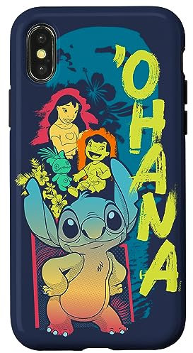 Disney Lilo & Stitch Beach Vibes with Nani & Scrump ‘Ohana Case for iPhone X/XS