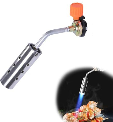 HERKINDNESS Desherbeur Thermique, Acier Inoxydable Bruleur Mauvaises Herbes Gaz, Bouteille Gaz Bruleur Gaz, Coupe Vent, Peut être Utilisé L'envers, Idéal Pour Désherbage, Barbecues Feux Camp