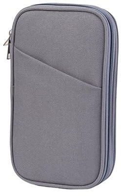 Yokuni Kabeltasche Organizer, Doppellagige Kabel Organizer Tasche, Kabel Tasche mit Tragbarem Griff, Tech Pouch für Kabelaufbewahrung, USB Ladekabel, Powerbank, SD Stick, Elektronik Zubehör (Grau)