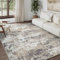 HUGEAR Moderne Abstrakte Taupe Teppich 150 x 210 cm Maschine Waschbar Wohnzimmer Bereich Teppich Küche Braun Innen Akzent Teppich Niedriger Stapel Teppich Distressed Wurf Teppich Schlafzimmer Büro