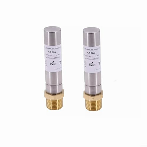 2Pcs Stainless Steel Water Hammer Arrestor for Washing Machine 1/2 NPT Thread, For Washing Machine, Laundry, Reduce Banging Noise