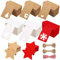 160 Stück Geschenkanhänger Weihnachten Kraftpapier Weihnachtsanhänger Papier 30m Schnur Weiß Rot Braun Geschenkanhänger Kraftpapier Blanko Anhänger Etiketten Weihnachten für Geschenk Flaschen Stempel