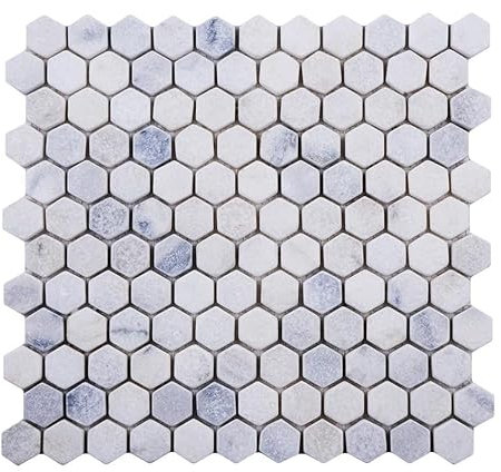 (5 tappetini) mosaico piastrella marmo pietra naturale 1 Hexagon Carrara marmo antico mosaico piastrelle di marmo per pavimenti pareti bagno WC doccia cucina specchi piastrellati rivestimento vasca