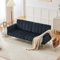 Merax Klappbares Schlafsofa Couch Sofa mit Schlaffunktion Schlafcouch 2 Sitzer Bettsofa mit Großer Liegefläche von 220 cm L × 104 cm B, fürs Wohnzimmer/Schlafzimmer/Gästezimmer, Schwarz