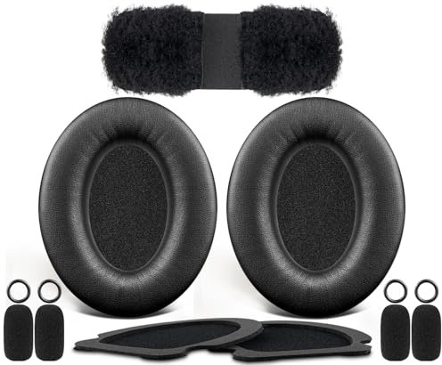 SOULWIT Cuscinetti Auricolari + Archetto + Microfono Schiuma Copri, Kit di Ricambio per Bose Aviation X A10/A20 Cuffie - Nero