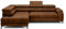 DomoHome Ecksofa Freistehend Mit Schlaffunktion Und Verstellbaren Kopfstützen, Chaiselongue, Linke Seite, 278×197×76/98 cm, Schlaffläche: 88×200 cm, Stoffbezug In Hellbraun