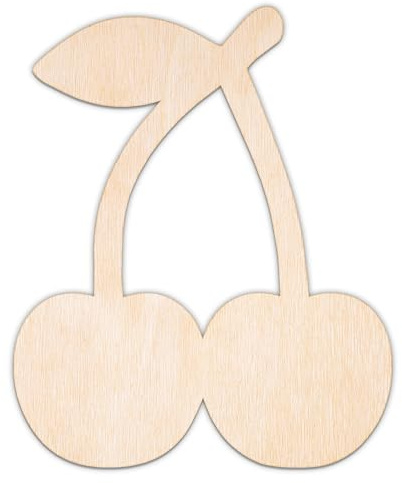 Creative Deco Personalisierte Holzscheiben Holzanhänger Kirschen 5-100cm | Obst Sperrholz oder MDF | Wand Deko | Lasergeschnittene Sperrholzausschnitte für Decoupage, zum Bemalen, Basteln