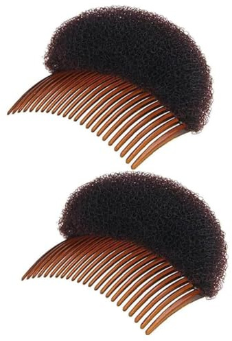 2 Stück braune weiche Schaumstoff-Haar-Clips, Haarkamm, Zopfwerkzeug, Styling-Zubehör, Basiseinsätze, Bump Up Hair Pads, Styling-Stick, Dutt-Macher, Zopfwerkzeug, Haarspangen