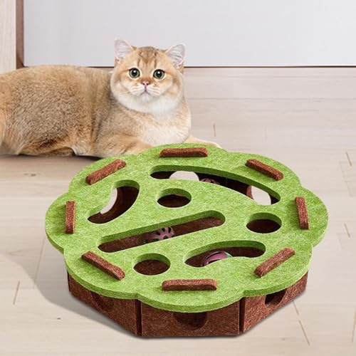 Ihdjasg Interaktives Katzenspielzeug, Fummelbrett Für Katzen Mit Glöckchen Zubehör, Katzen Beschäftigung Spielbox, Zur Beschäftigung Mit Kratztraining Jagdspielen