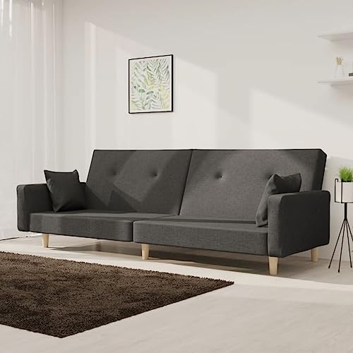 ROMHZKS Schlafsofa 2-Sitzer mit 2-in-1 Funktion, Holzrahmen Sofabett für Gäste, atmungsaktiver Stoffbezug, vielseitig Wohnzimmer Büro