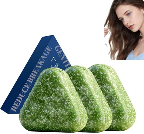 Thuja Leaf Nourishing Shampoo Bar - Deep Cleansing Scalp, Reduces Frizz, Smooths & Strengthens Hair, Infused with Usman Herb, Ginseng, Travel-Friendly Long-Lasting Solid Hair Soap1psc (3PCS)