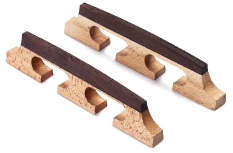 TOYZFRIENDY Chevalet de Banjo à 6 Cordes en Érable Compensé, 2 Pièces pour Banjo, Ukulélé et Guitare, Pont Solide Encoches Prédécoupées Résistantes à L’usure, Accessoires pour Instruments