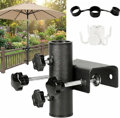 SZKKQKJ Supporto per ombrellone da balcone, ringhiera da balcone, supporto regolabile, per balconi, terrazze e ombrelloni da spiaggia