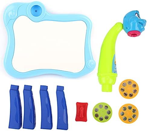 Drawing Projector Toy, Electric Painting Drawing Table for Kids, Projector with 24 Patterns and Music Function, Educational Art Activity Set for Toddlers Ages 3-8 ((Blue))