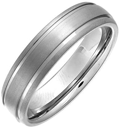 Theia Ring Titan Court Matt, gerillt 6mm - Größe 62 (19.7)