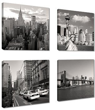 Visario Bild & Kunstdruck der Deutschen Marke 4x20 x 20 cm 6901 Bilder auf Leinwand Kunstdrucke New York Wandbild
