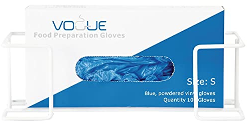 Vogue Glove Box Dispenser - White Holder for Disposable & Tissue Boxes, Space Organizer Lab, Kitchen Y215