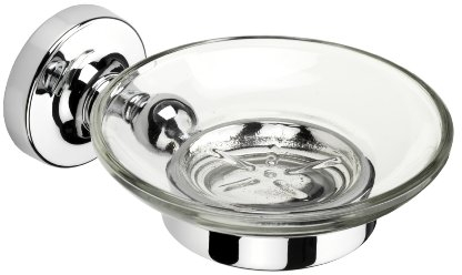 Croydex QM461941 Glue-Fix Worcester Soap Dish and Holder, Easy Fit No Drilling No Tools