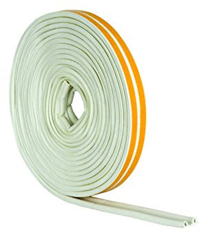 STORMGUARD White 05SR034010MW 10m EPDM 'P' Profile Self-Adeshive Rubber Draught Excluder, L-10 Metres W-9mm H-5mm