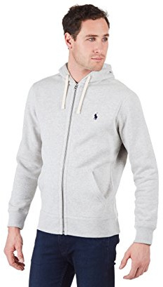 Polo Ralph Lauren Men's Fleece Zip Hoodie, Sport Heather, Blue, L