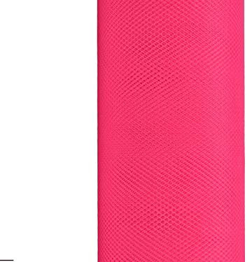 9 m de ruban en tulle, 15 cm, Tulle, Rouleau en tulle pink neon 156N