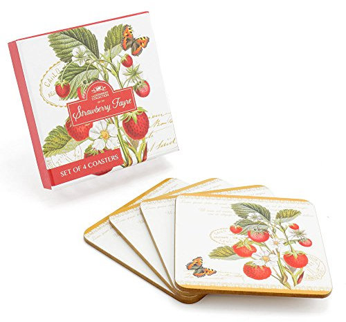 The Leonardo Collection lp92932 Erdbeere Untersetzer Set von 4, weiß