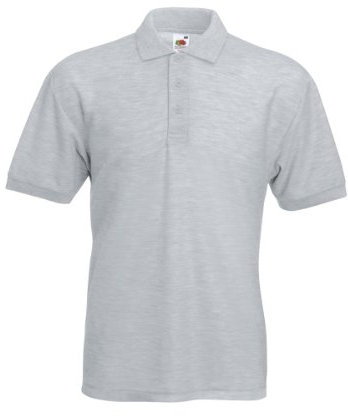 Fruit Of The Loom Mens 65/35 Polo Shirt Heather Grey XX-Large