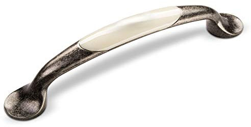 25 x SO-TECH® Landhausgriffe Schubladengriffe Cremefarbig Antik Altsilberoptik BA 128 mm