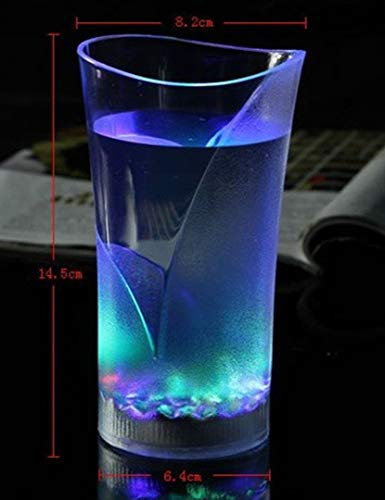 Aibote 12oz Led Lighting Vase Cup,Upgraded Two Lighting Modes(Auto Color Fading+Flashing),Color Changing LED Lights Flash Blinking Mug Beer Whisky Shot Cup for Bar Club Night Party Halloween Christma