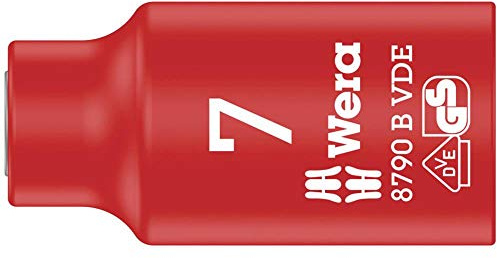 Wera 05004951001 8790 B VDE Zyklop-Steckschlüsseleinsatz, isoliert, mit 3/8 Zoll-Antrieb, 7.0 x 46.0 mm, 7