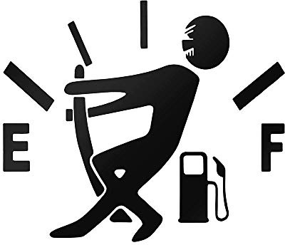 EROSPA® KFZ Auto-Aufkleber - Tanknadel - Car-Sticker - Schwarz - 13,5 x 10 cm - UV und Witterungsbeständig - Waschstraßenfest