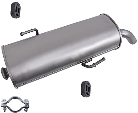 BESTPRICE Auspuff Schalldämpfer Set 1x Endschalldämpfer, mit Montagematerial Kompatibel mit PEUGEOT 206 CC (2D), 206 Schrägheck (2A/C)