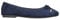 Yours Curve Plus Size - Slip On Ballet Flat Round Toe Ballerina Pumps Lightweight Bow Faux Suede in Wide E Fit & Extra Wide Eee Fit - Women's Dark Blue 6EEE
