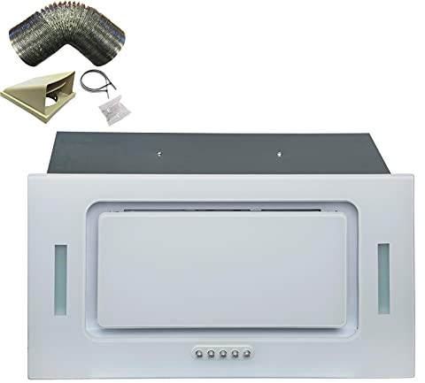 SIA UCG52WH 52cm White Glass Built In Cupboard Cooker Hood Extractor +3m Ducting