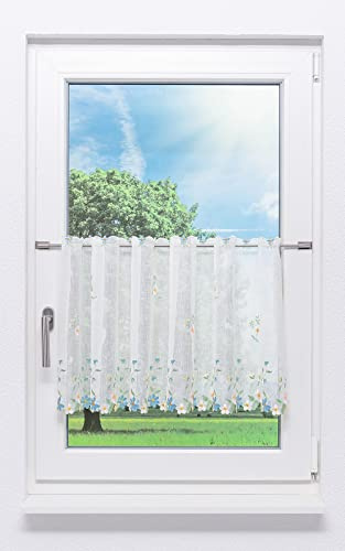 LYSEL Scheibengardine Blumenglück (Bx H) 150cm * 45cm blau/Multicolor