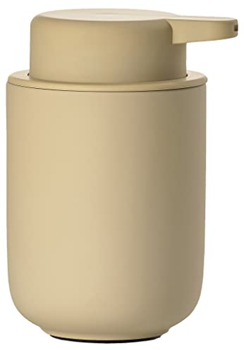 Zone Denmark Ume Seifenspender für Flüssigseife, Steingut/Keramik mit Soft Touch-Beschichtung, Skandinavisch im Design, 250 ml, Höhe 12,8 cm, Warm Sand (Beige)