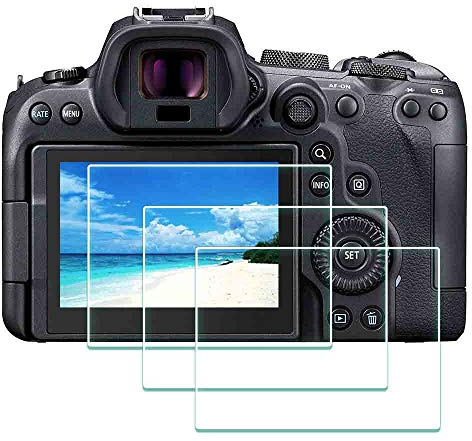 ULBTER Films de Protection d'Ecran pour Canon EOR R7 /EOS R6 Appareil Photo, Verre Trempé Optique 0,3mm Dureté 9H Anti-Rayure Anti-Trace Anti-Bulle -Lot de 3