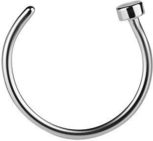 Taffstyle Nasenpiercing Nasenring Fake Hoop Ring Piercing Bauch Septum Tragus Helix Nase Lippe Ohr Clip On Ear Cuff Ohrringe Silber 0,8mm x 10mm