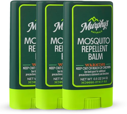 Murphy's Naturals Mosquito Repellent Balm Stick, Plant-Based Ingredients, Travel-Pocket Size, 0.5oz Each, 3-Pack