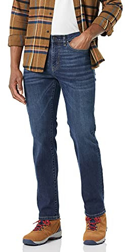 Amazon Essentials Men's Straight-Fit High Stretch Jean, Dark Wash, 30W / 34L